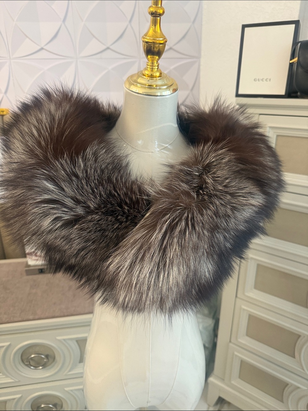 Saga furs silver Fox fur wrap